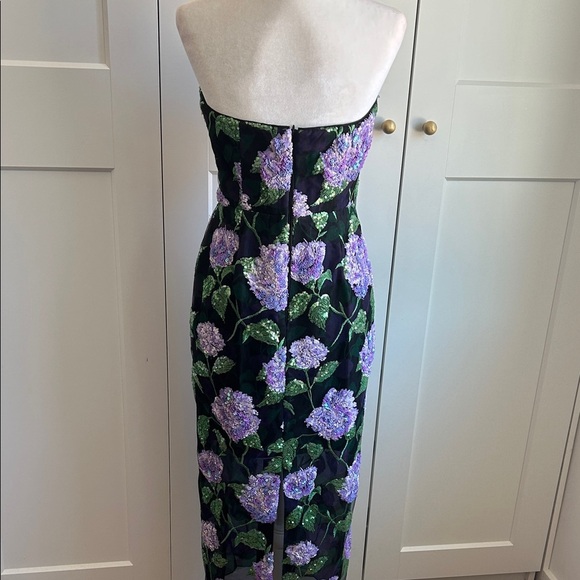 Milly Kait Sequined Midi Dress Purple Hydrangeas | 4 - Picture 6 of 9